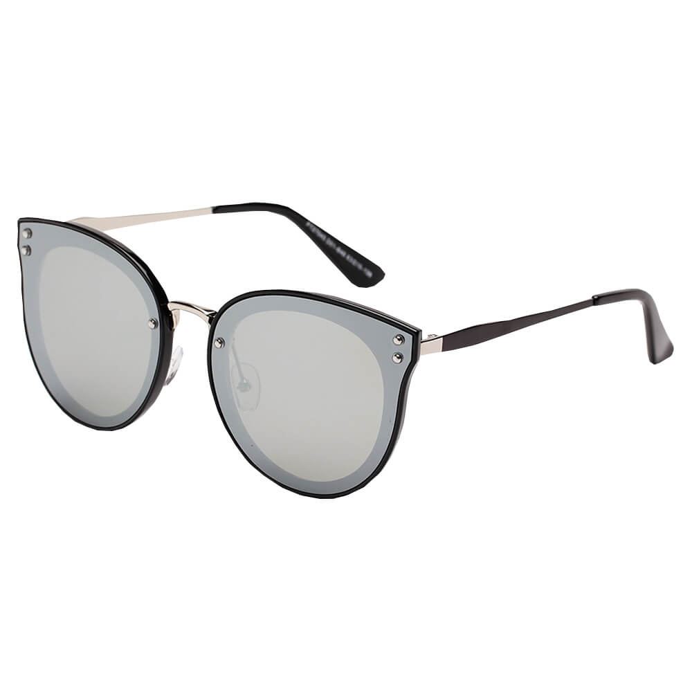 SHIVEDA-PT27045 - Women Round Polarized Cat Eye Fashion SUNGLASSES Grey