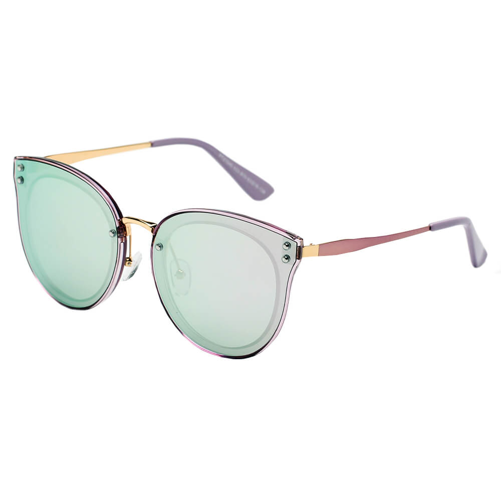 SHIVEDA-PT27045 - Women Round POLARIZED Cat Eye Fashion SUNGLASSES Lavender