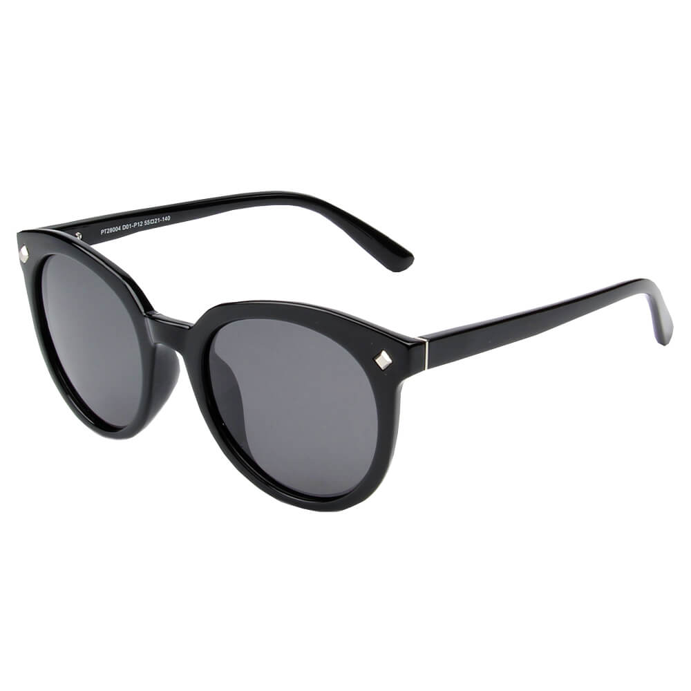 SHIVEDA-PT28004 - Round Classic Retro Polarized Sunglasses Black