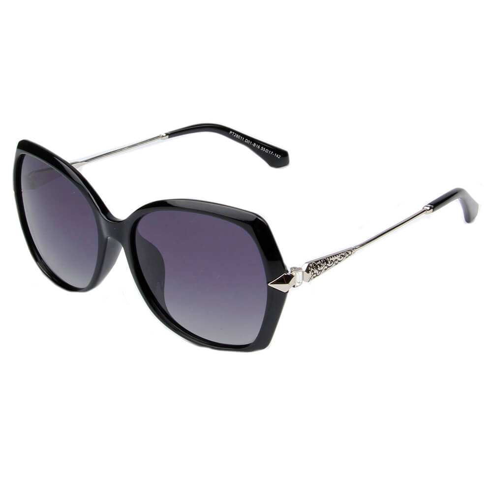 SHIVEDA-PT28011 - Women Oversize Polarized Fashion Sunglasses Black