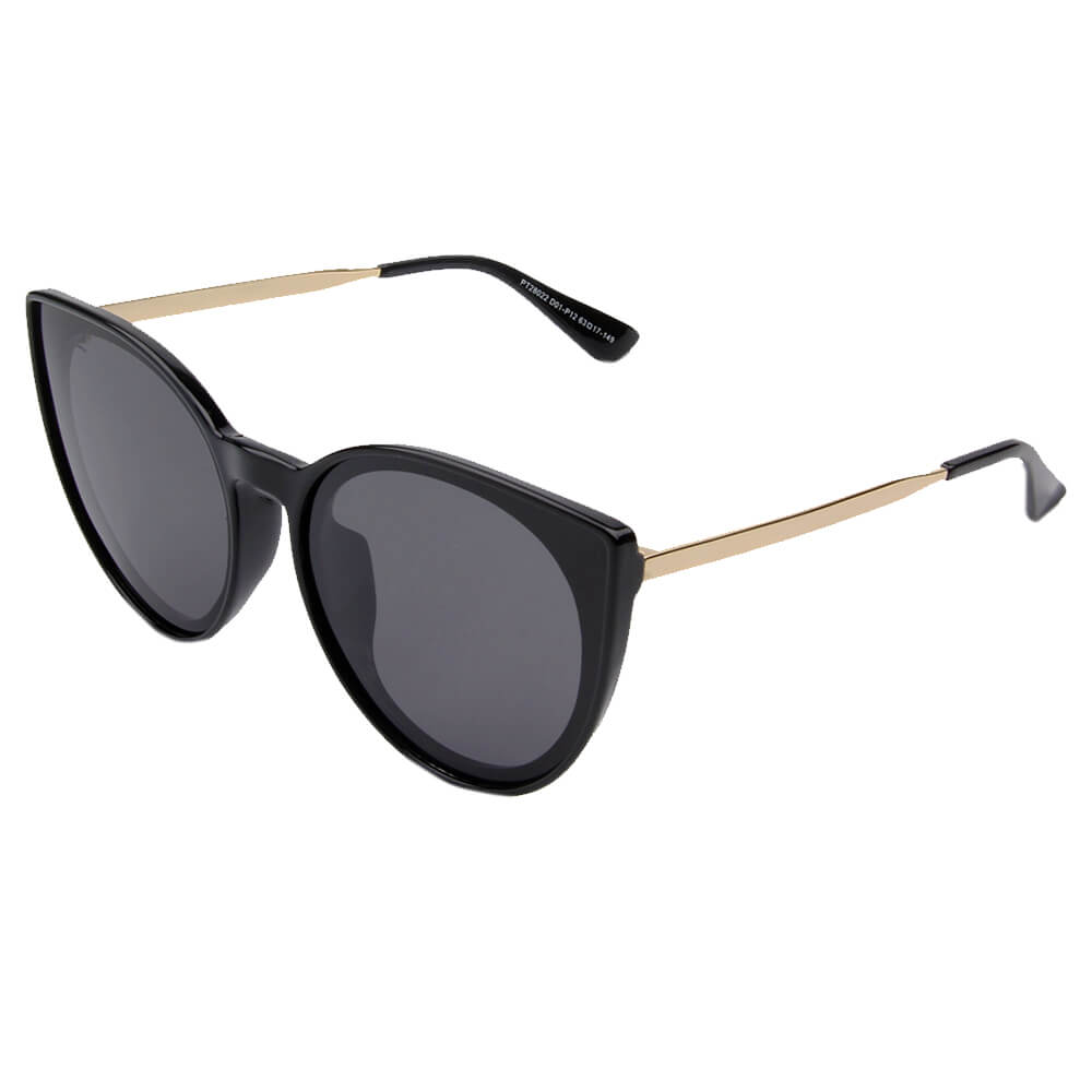 SHIVEDA-PT28022 - Classic Cat Eye Polarized Women FASHION SUNGLASSES Black