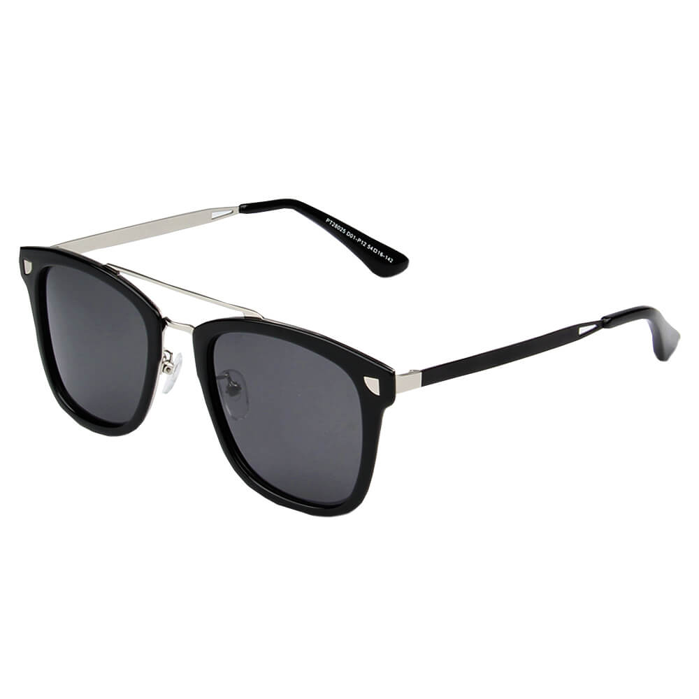 SHIVEDA-PT28025 - Retro Classic POLARIZED Square Fashion SUNGLASSES Black