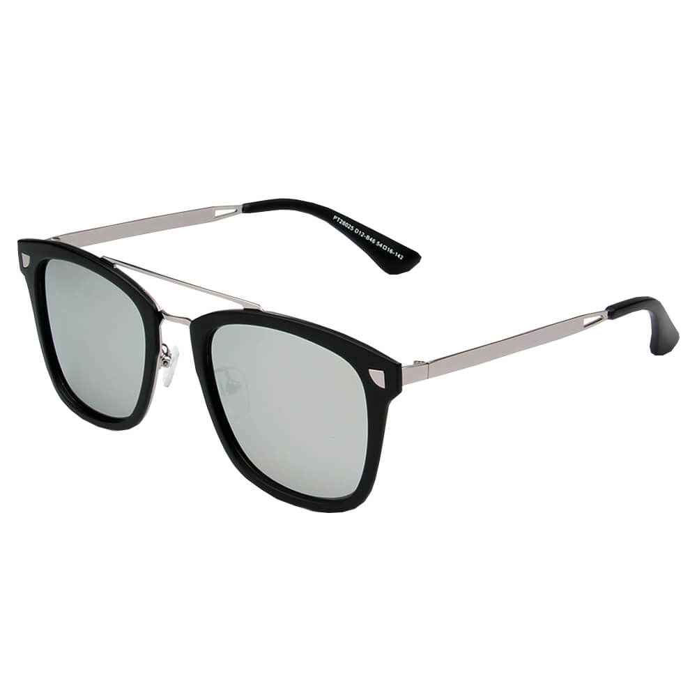 SHIVEDA-PT28025 - Retro Classic Polarized Square FASHION SUNGLASSES Silver