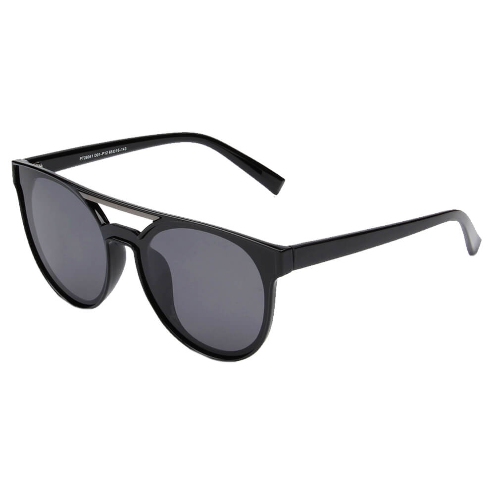 SHIVEDA-PT28041 - Round Polarized FASHION SUNGLASSES Black