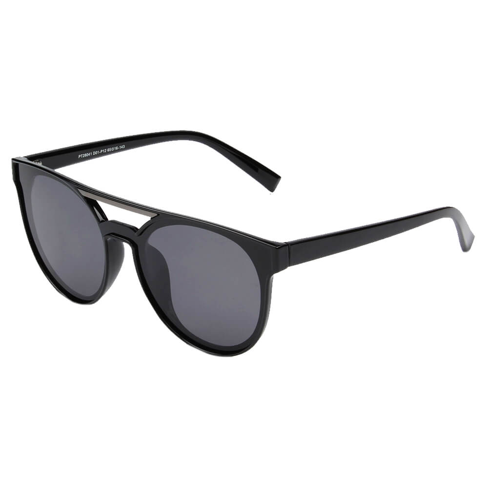 SHIVEDA-PT28041 - Round Polarized Fashion Sunglasses Black
