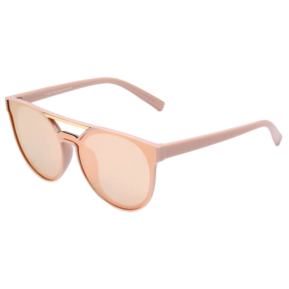 SHIVEDA-PT28041 - Round Polarized Fashion Sunglasses Pink