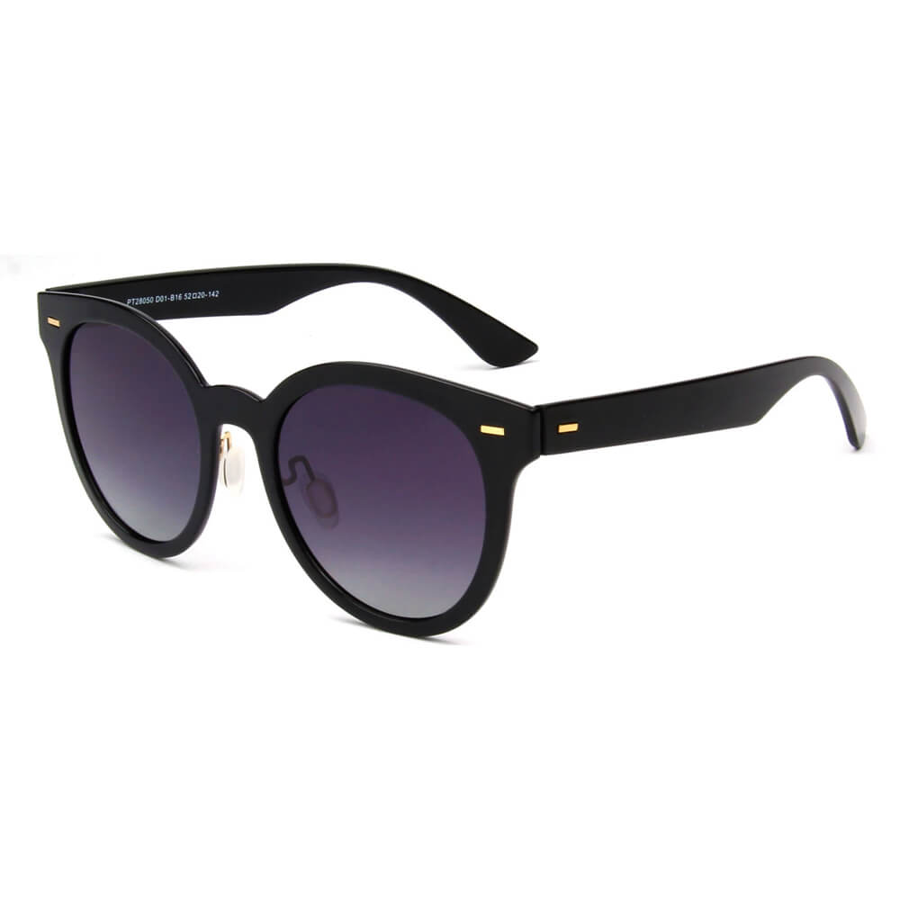 SHIVEDA-PT28050 - Women Round Polarized Fashion Sunglasses Black