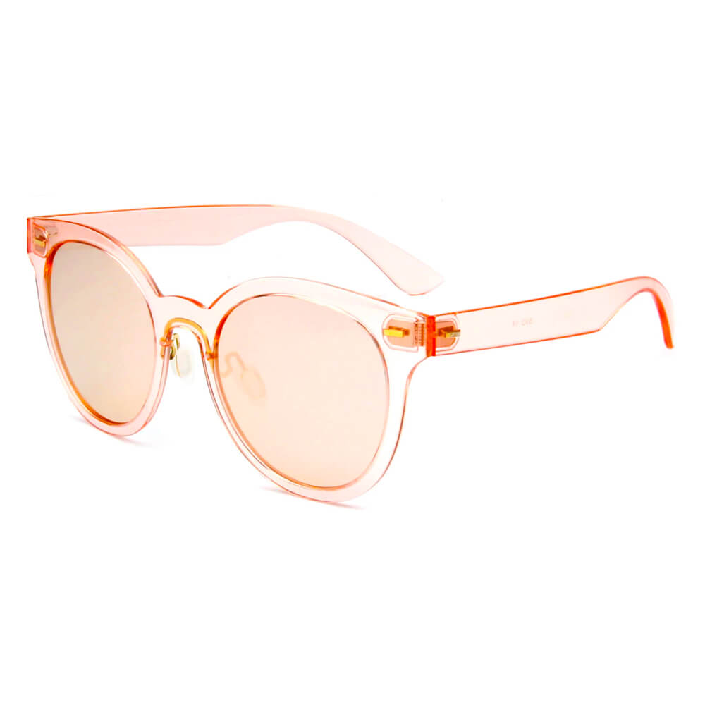 SHIVEDA-PT28050 - Women Round Polarized Fashion Sunglasses Clear Orange