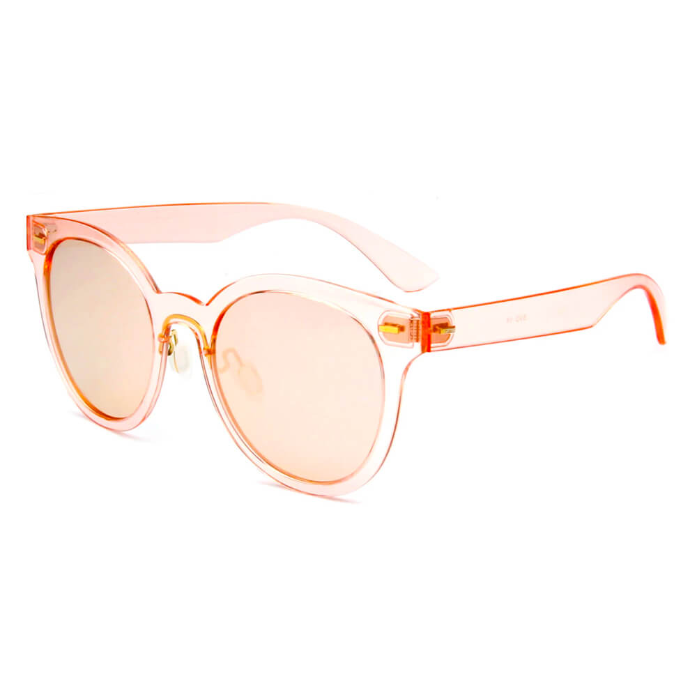 SHIVEDA-PT28050 - Women Round Polarized FASHION SUNGLASSES Clear Orange