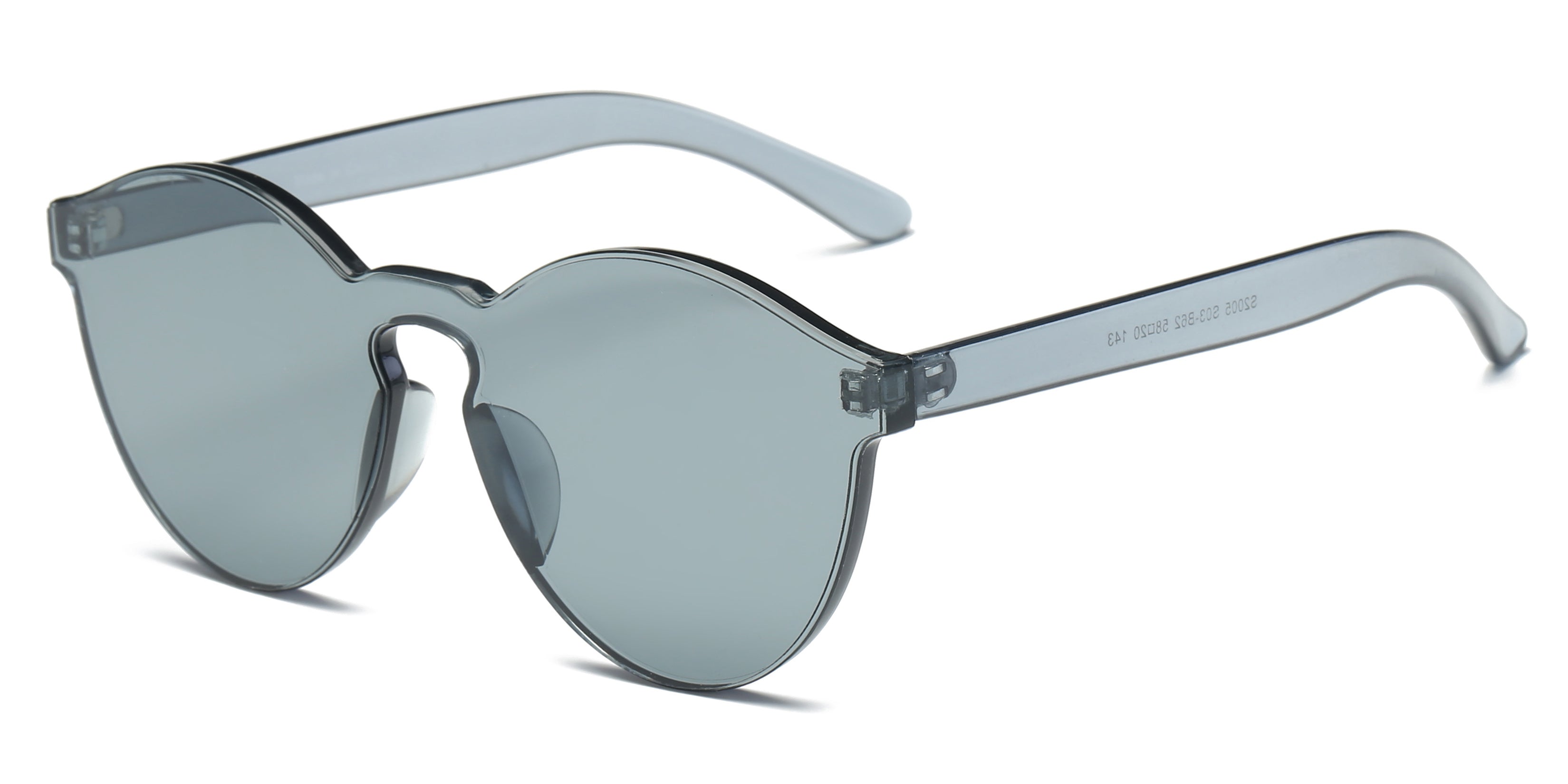 S2005 - Hipster Translucent Monochromatic SUNGLASSES Grey