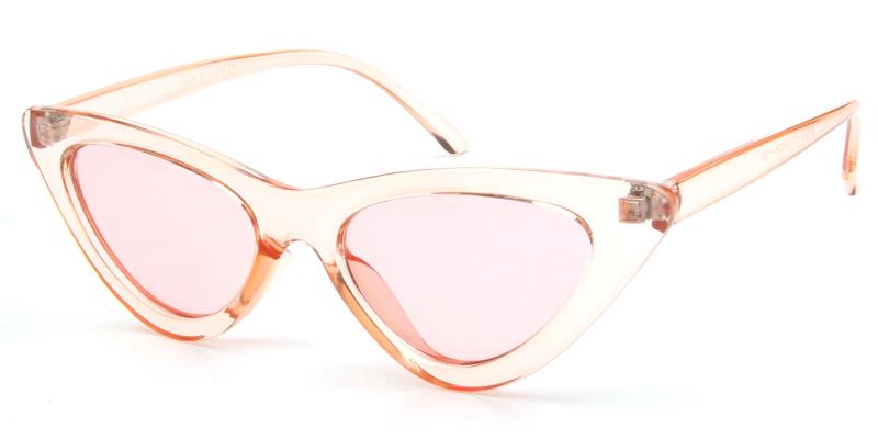 S1040 - Retro Narrow Women VINTAGE Cat Eye Fashion Sunglasses Clear Pink / Pink