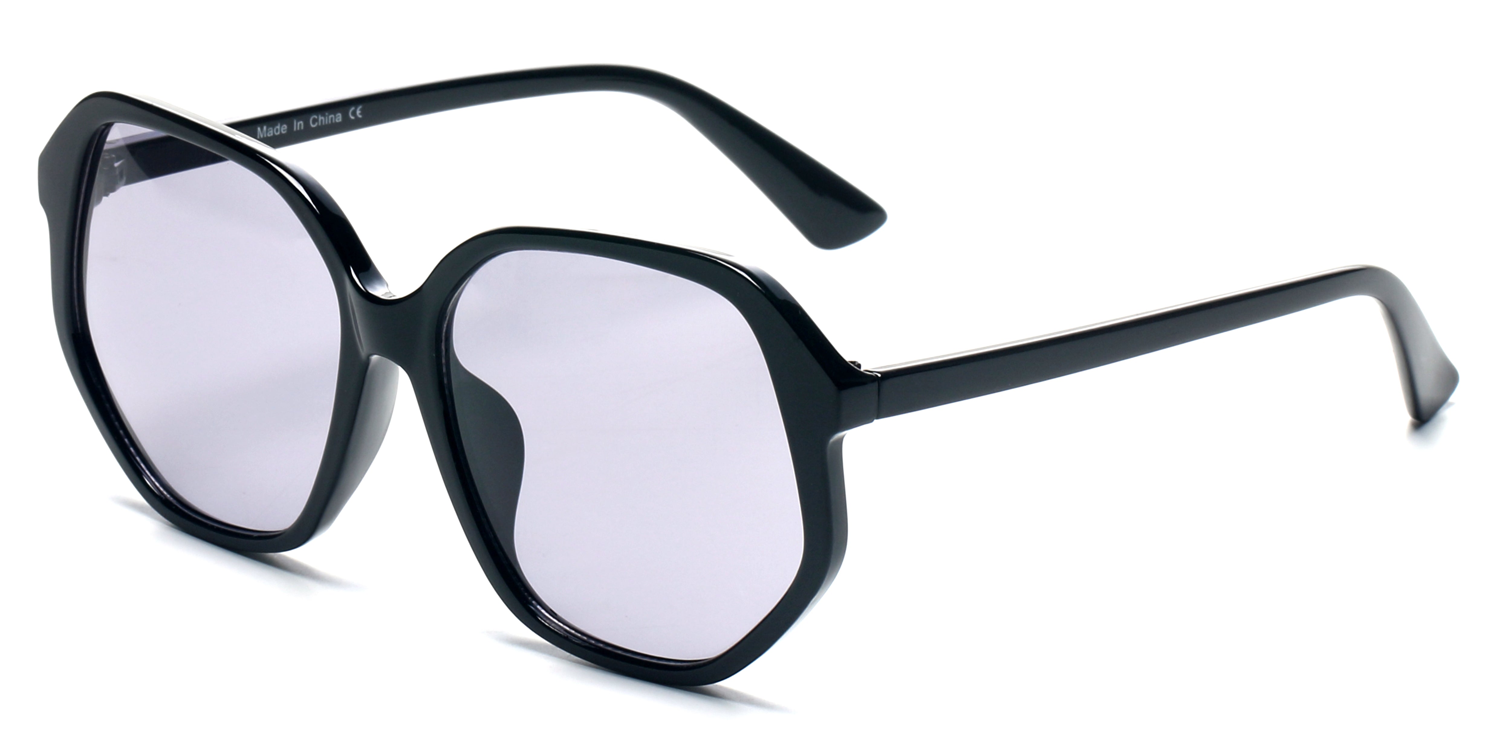 S1108 - Women Geometric Round Oversized Fashion Sunglasses Black