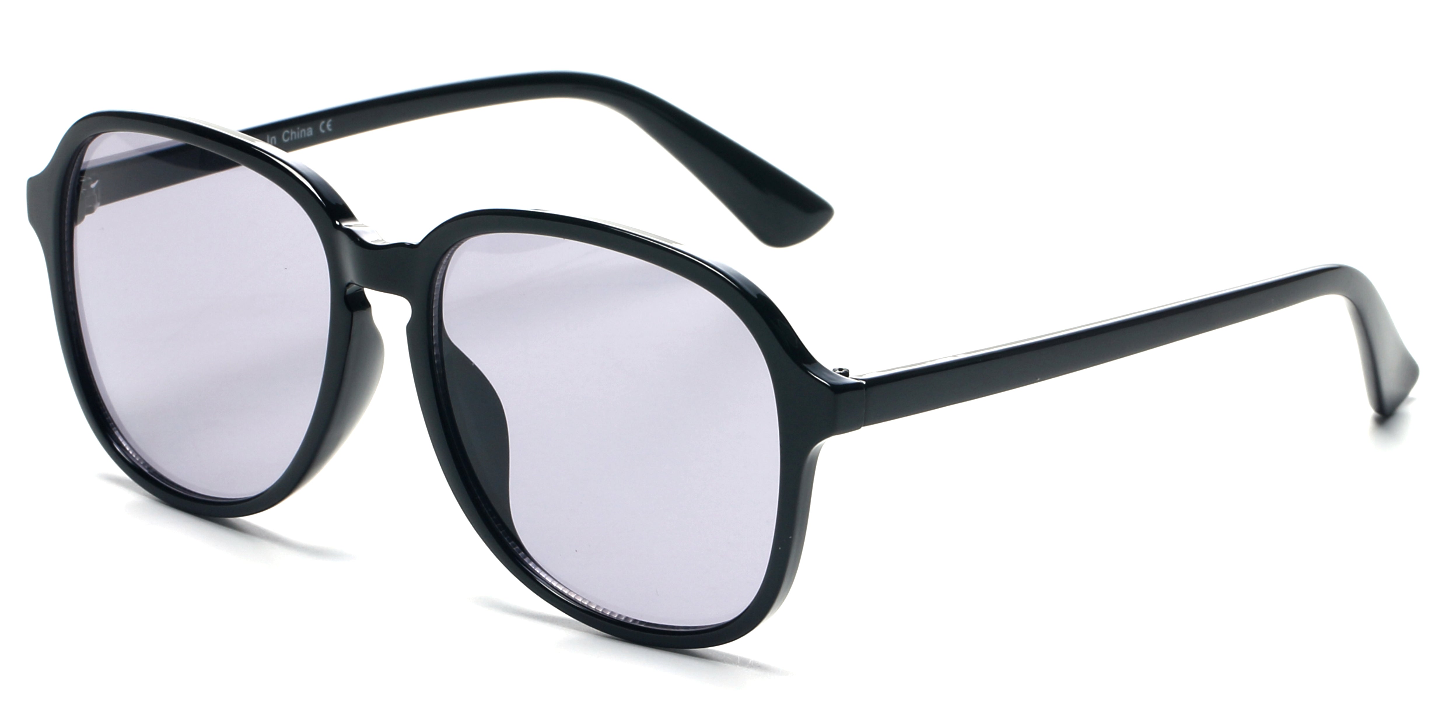 S1109 - Round Tinted Oversized Women Fashion Sunglasses Black
