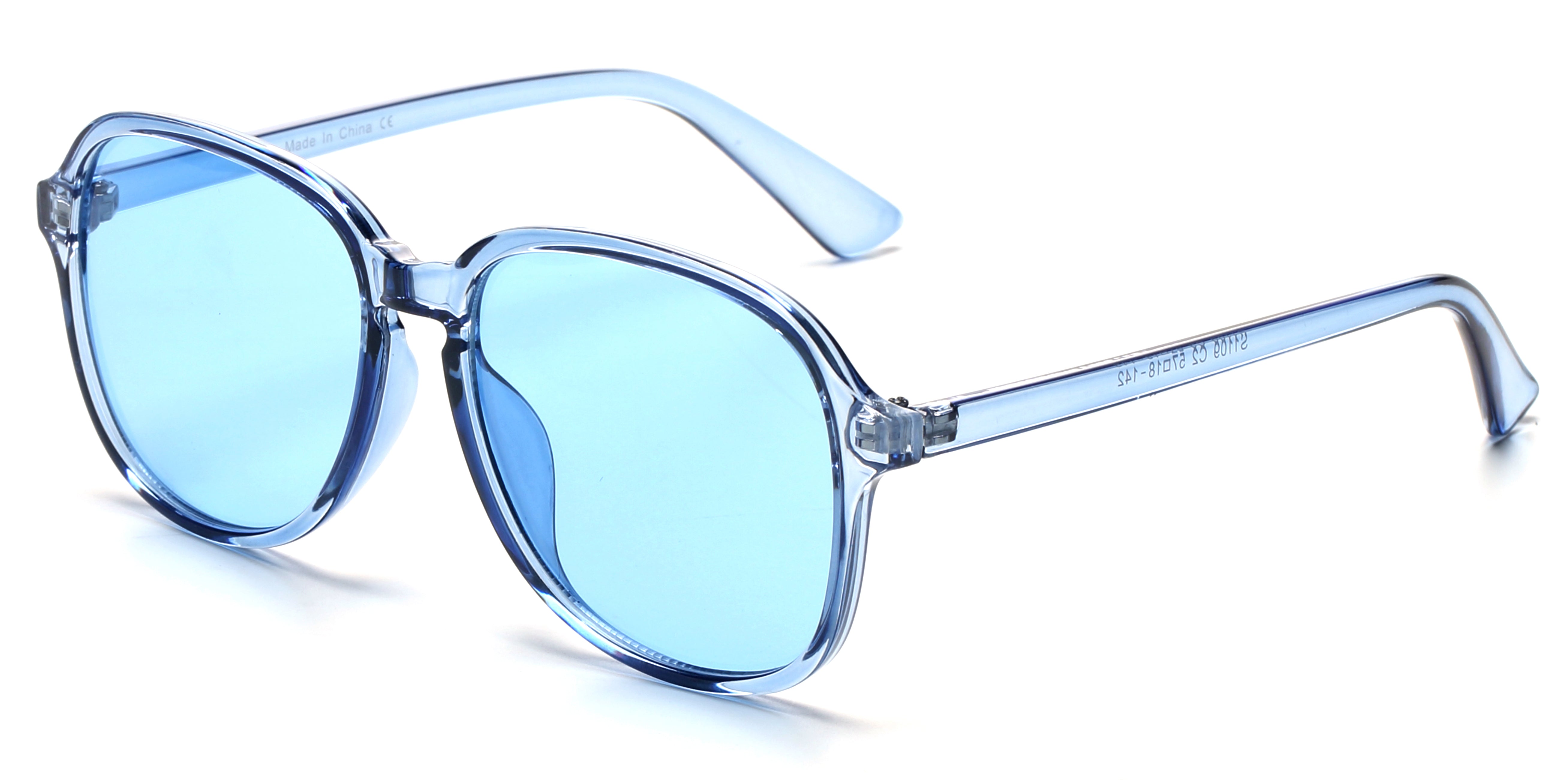 S1109 - Round Tinted Oversized Women Fashion Sunglasses Blue