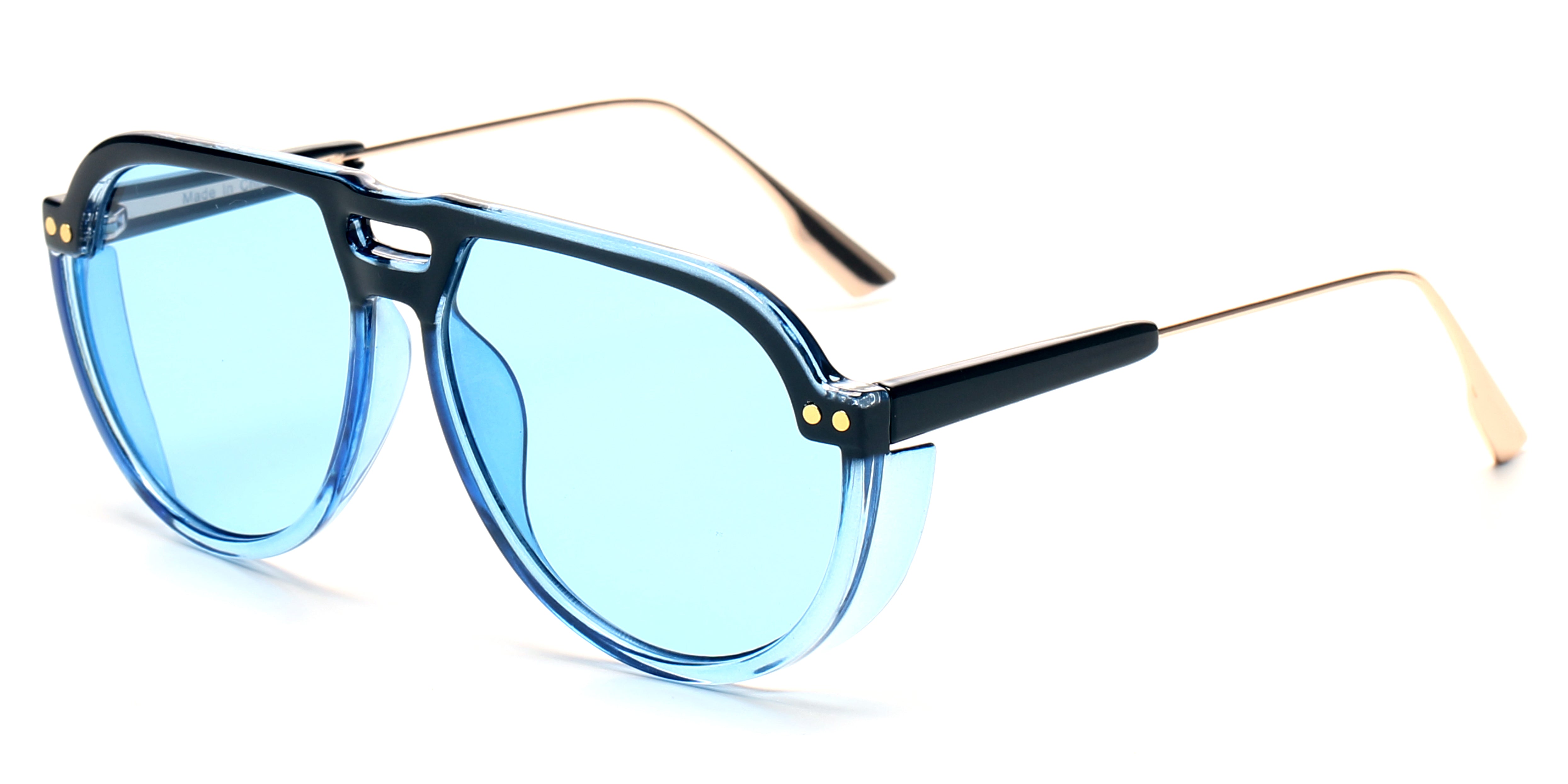 S2080 - Modern Round Aviator Fashion SUNGLASSES Blue