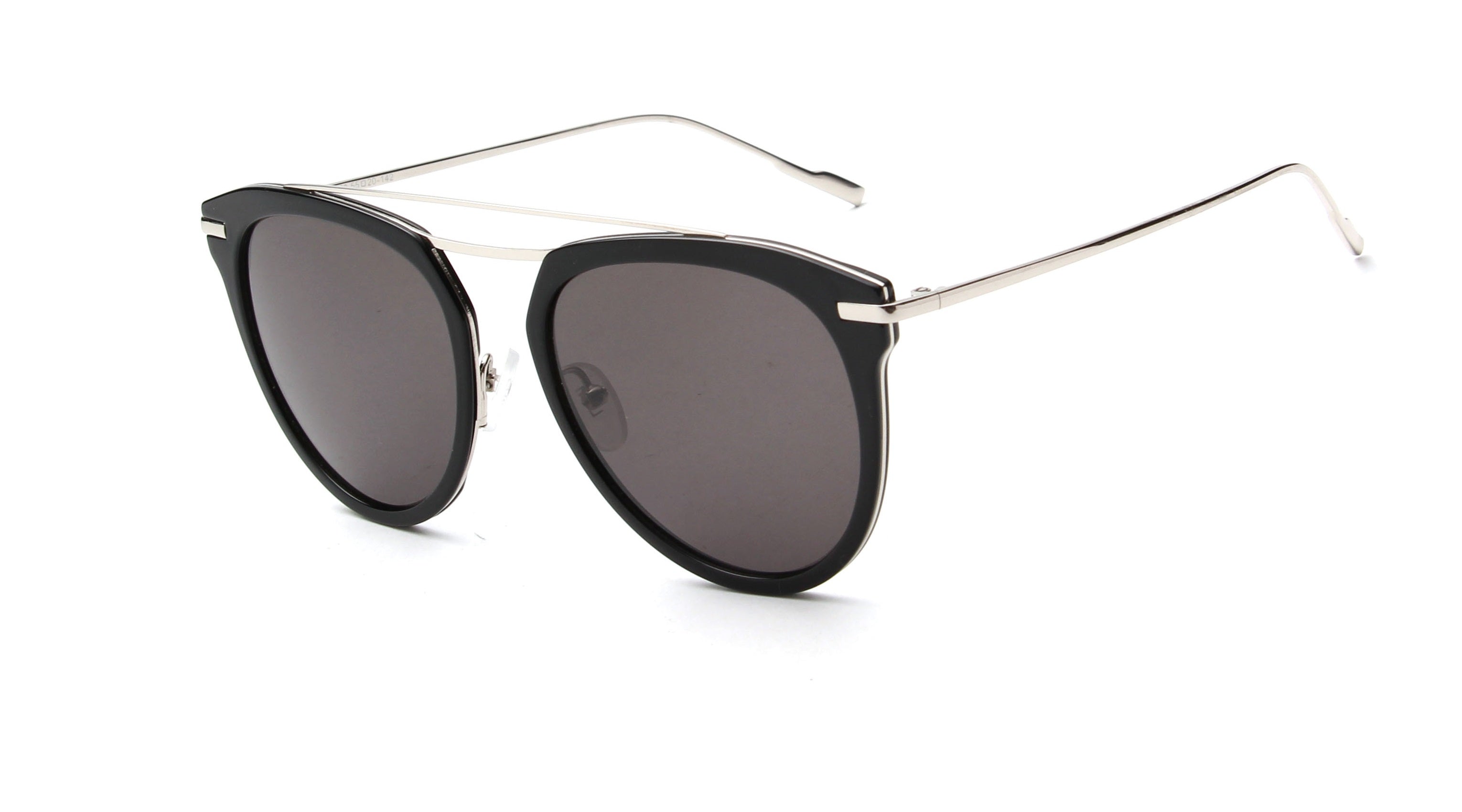 LAT-T30039 - Women Polarized Round Cat Eye Sunglasses Black