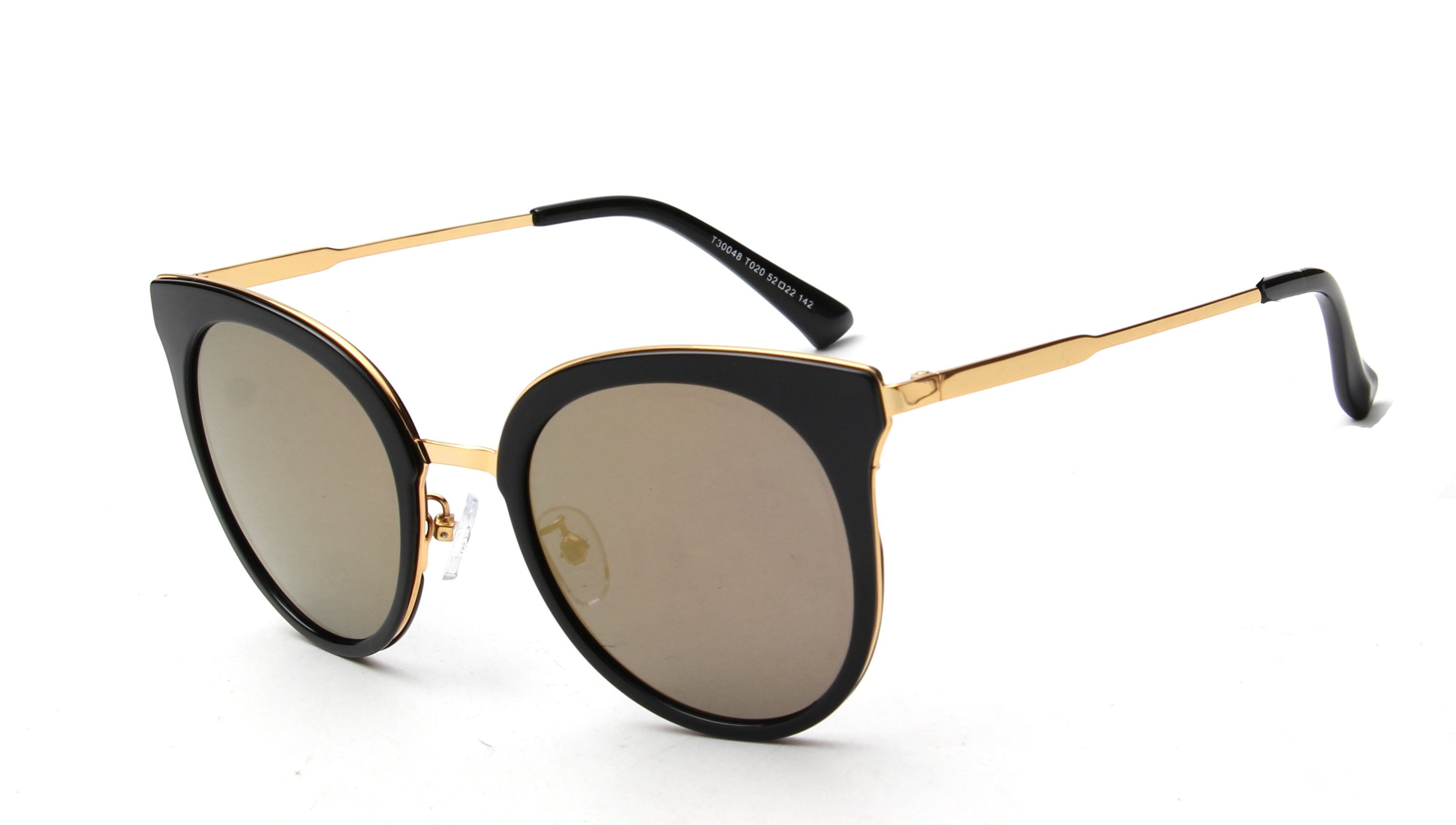 LAT-T30048 - Women Polarized Round Cat Eye Sunglasses Amber