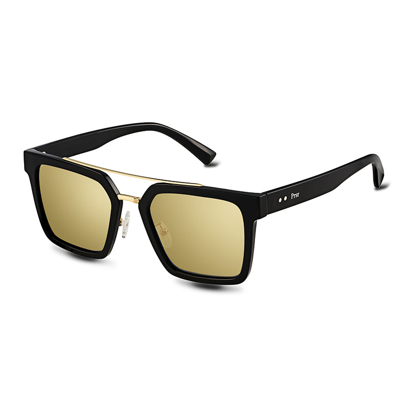 PRSR-T7006 - Classic Retro Square Polarized SUNGLASSES Amber