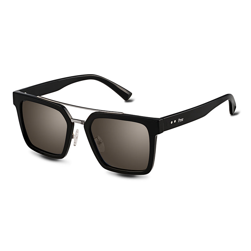 PRSR-T7006 - Classic Retro Square Polarized Sunglasses Black