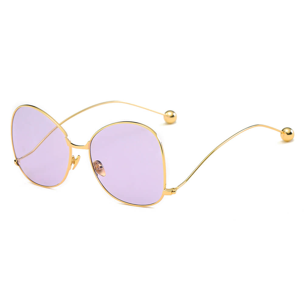 CD05 Women's Trendy Oversize Pantone Lens SUNGLASSES Silver - Lavender