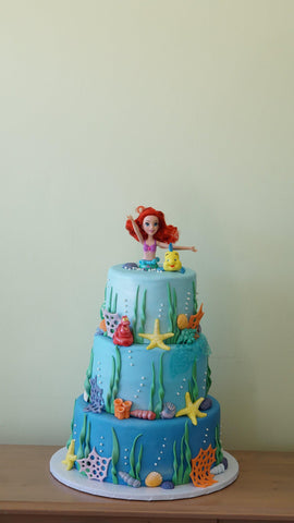 little mermaid baby shower cake