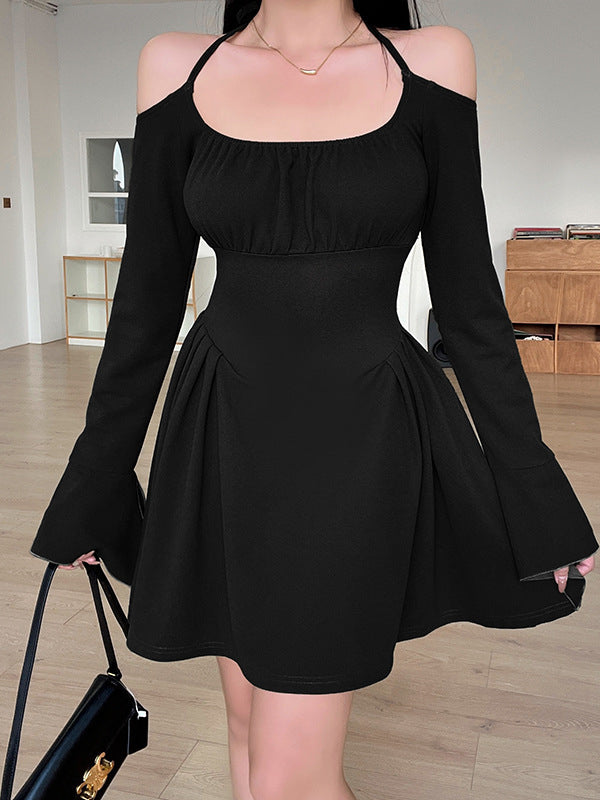 Halter Green Cold Shoulder Dress - Image 5