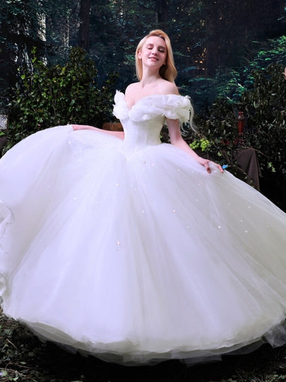 cinderella white ball gown