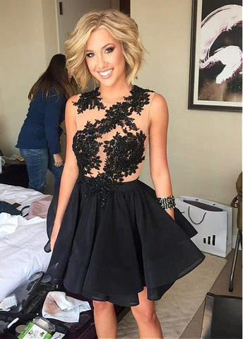 Black Homecoming Dress With Lace