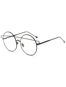 Unique Transparent Lens Crossover Round Sunglasses