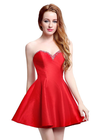 Red Taffeta Homecoming Dress