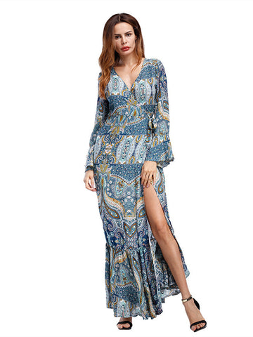 Beautiful V-neck Long Sleeve Mermaid Maxi Dresses – Sassymyprom