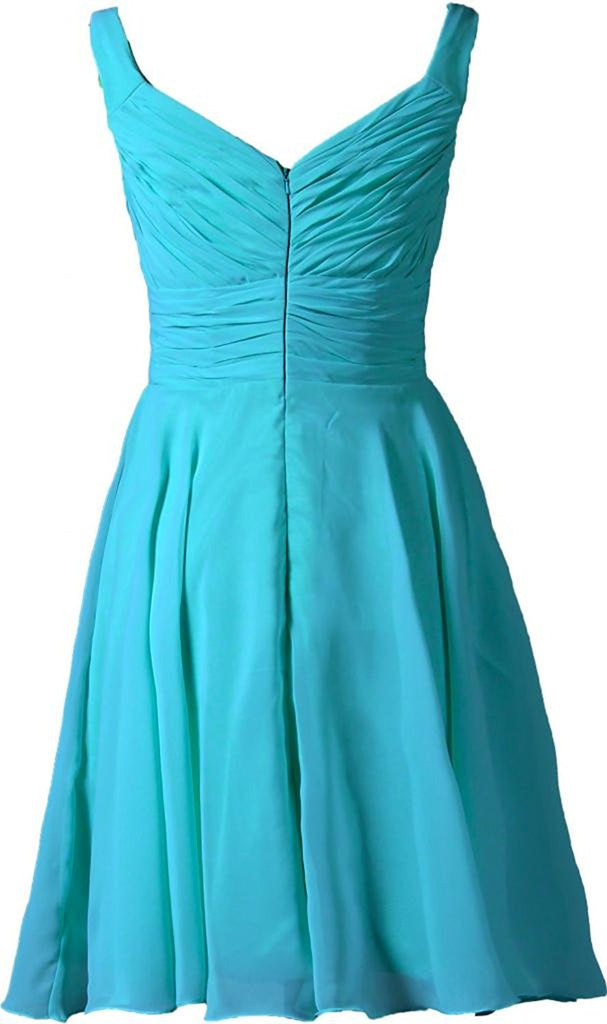 Pool V-neck Chiffon Short Bridesmaid Dresses – Sassymyprom