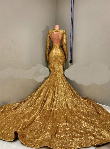gold wedding dress long sleeve