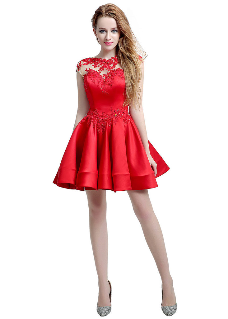 Jewel Lace Appliques Homecoming Dress – Sassymyprom
