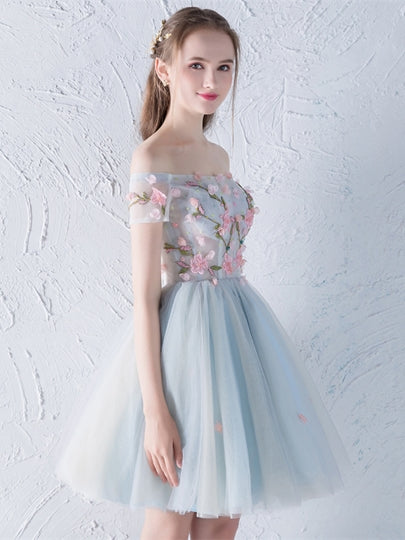 Flowers Appliques Beading cute Homecoming Dress – Sassymyprom