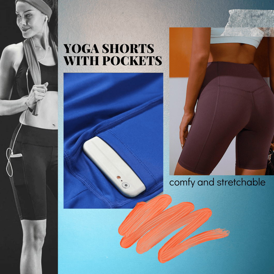 yoga shorts with side pocket