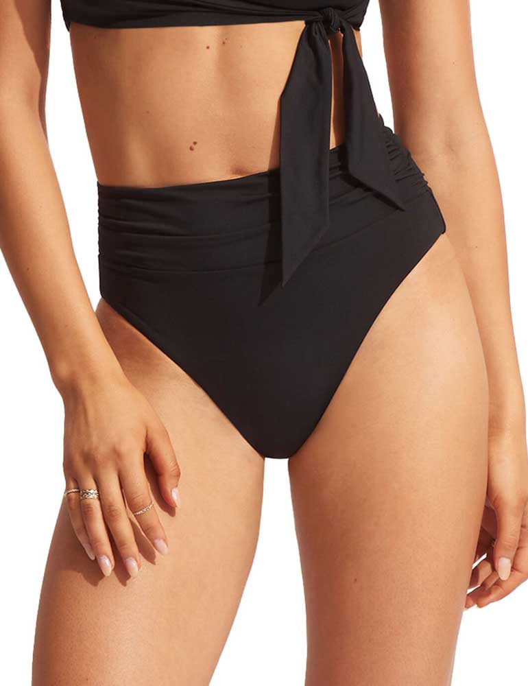 Grenada Super High Rise Ruched Bikini Bottom (LEOPARD) Simply Me Boutique