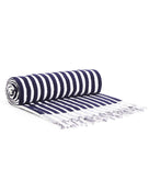 Marina Stripe Towel - True Navy - Simply Beach UK