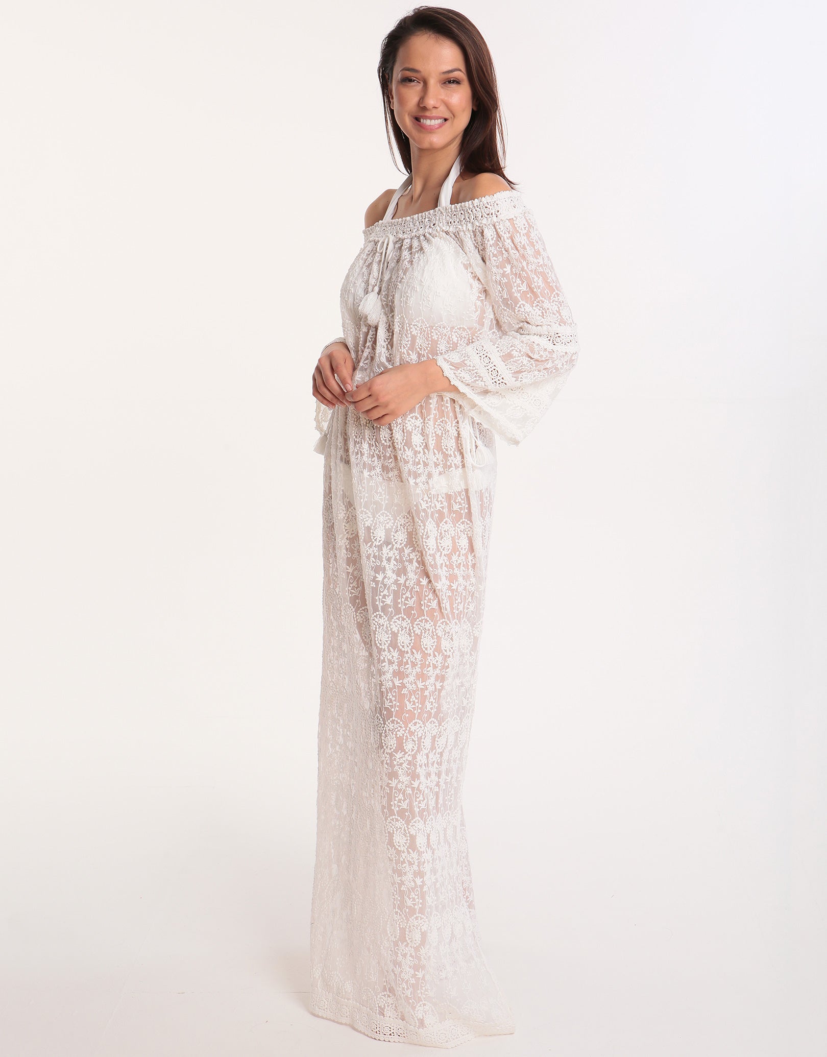 Melissa Odabash Sabina Off The Shoulder Maxi Dress - White | Simply ...