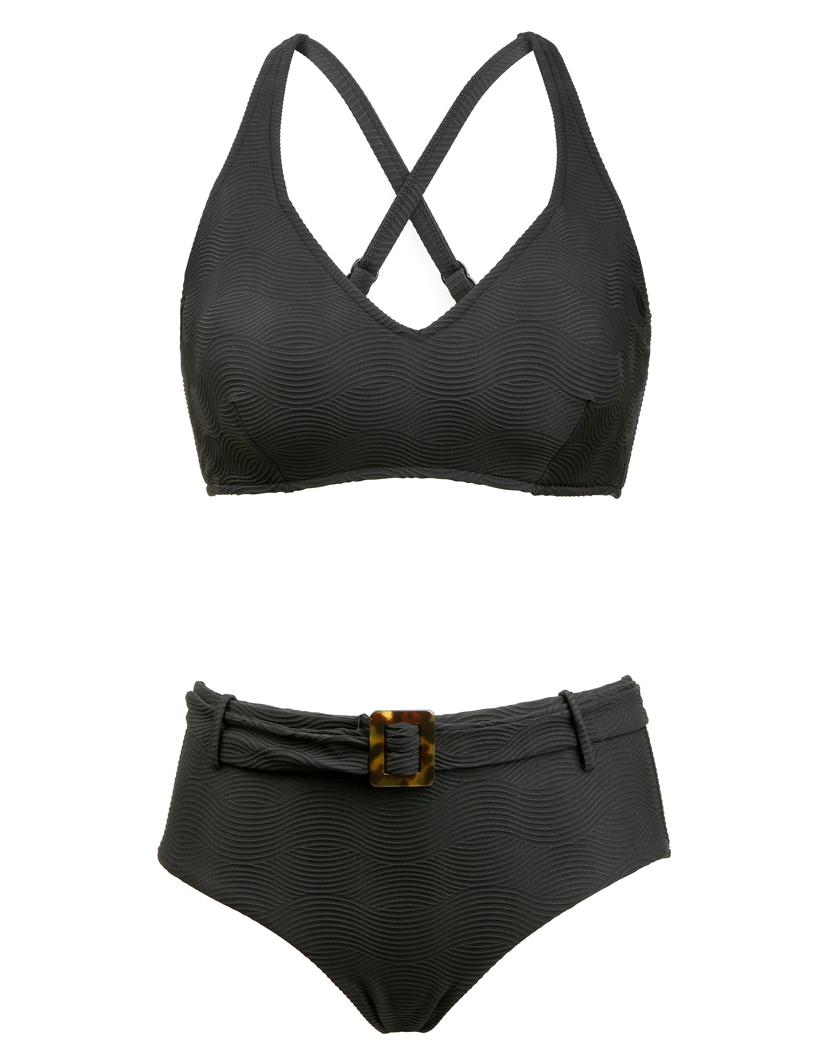 Capri Sea F Cup Halter Bra Bikini Top Black