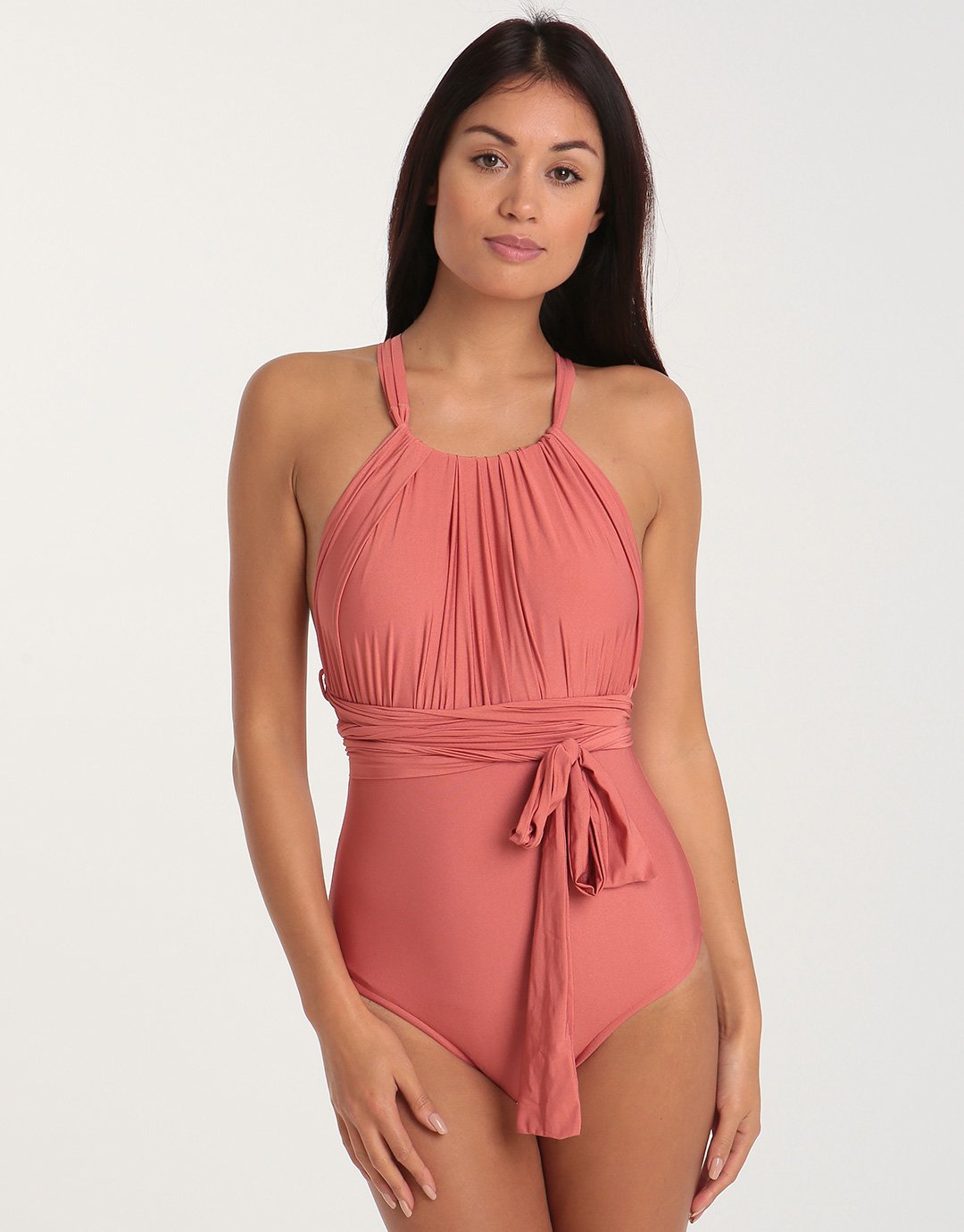 Mykonos Full Bodice High-Neckline Mastectomy Swimsuit – Pink