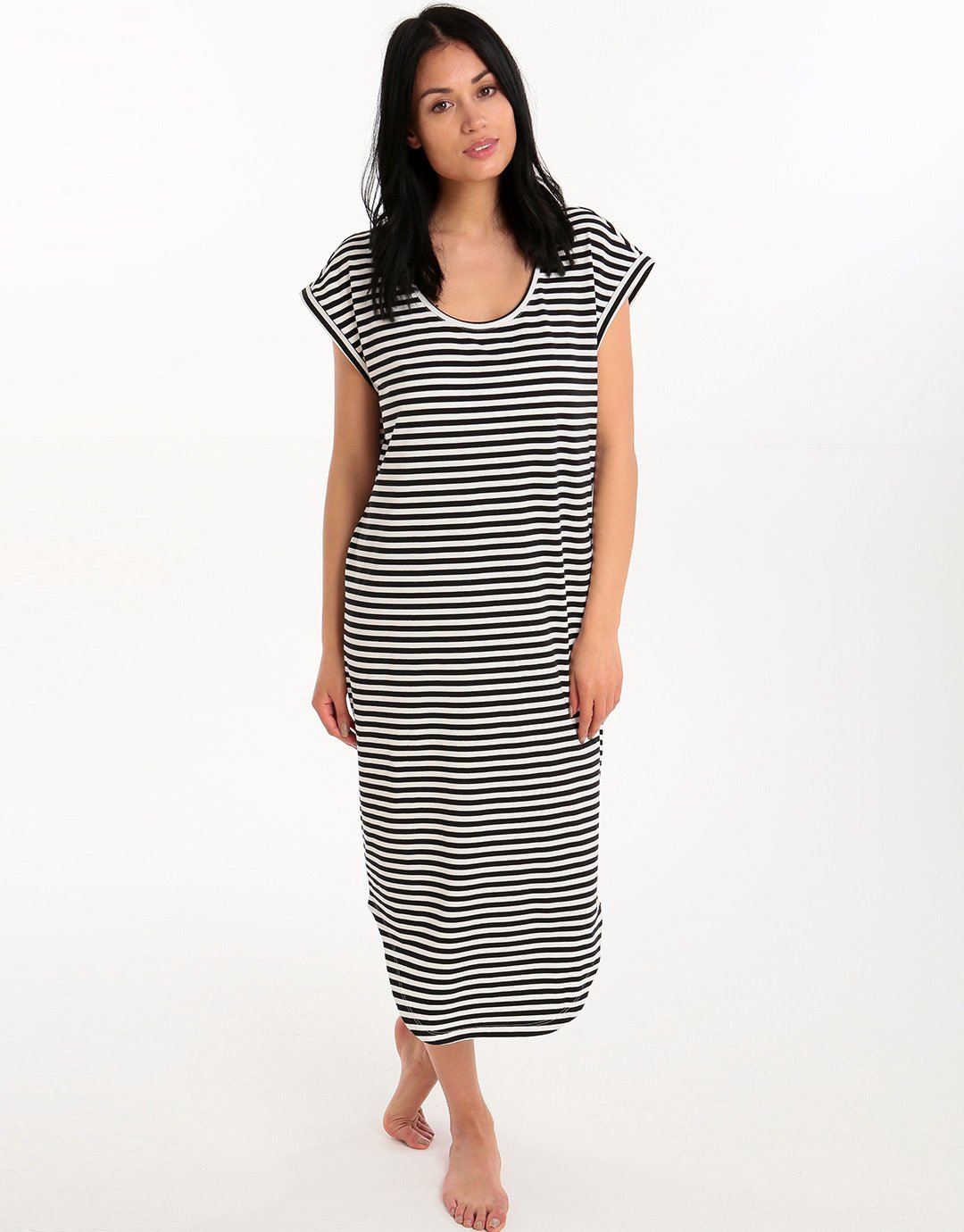 Seafolly Mini Stripe Jersey Dress - Black | Simply Beach UK