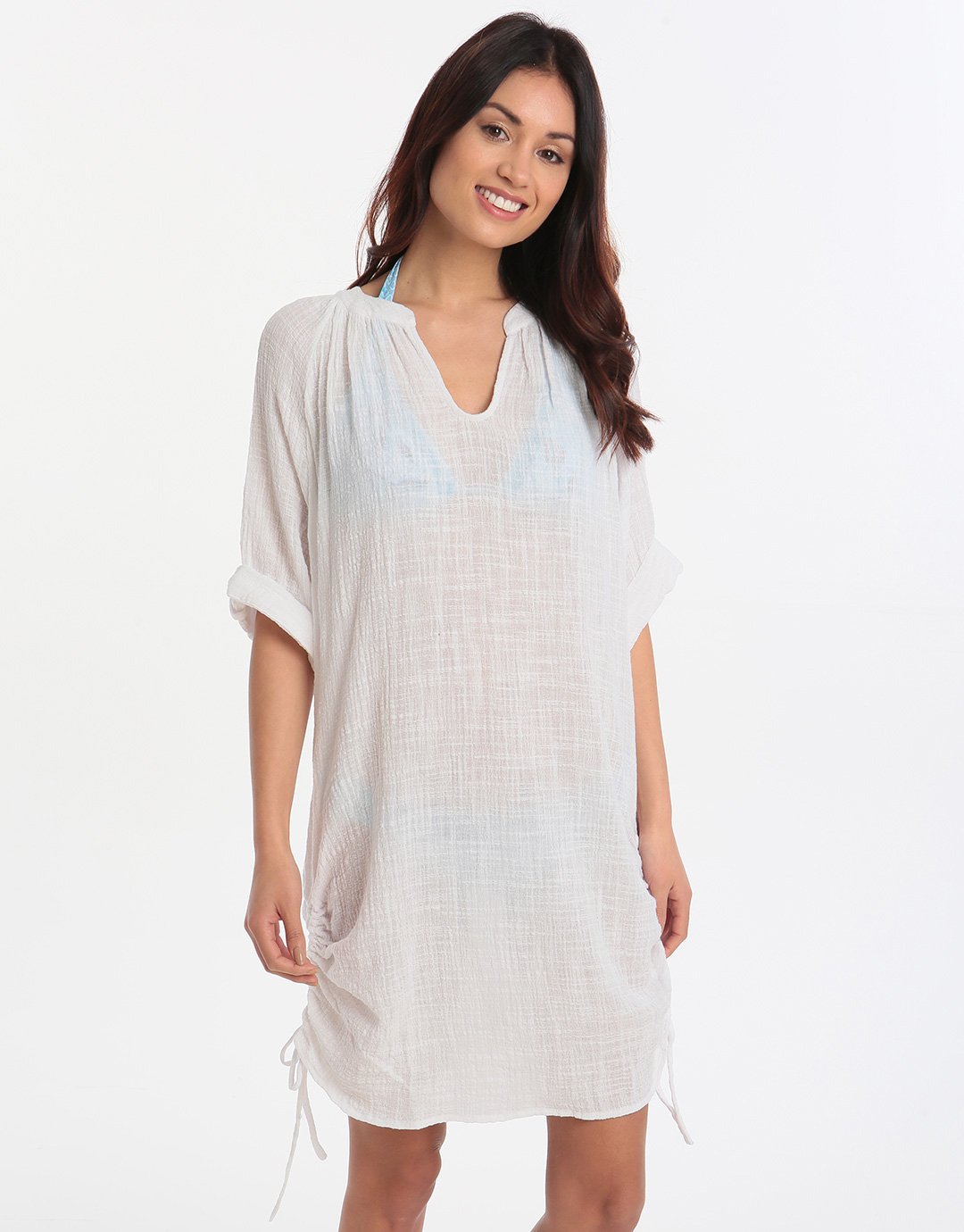 Seafolly Textured Gauze Beach Shirt - White | Simply Beach UK