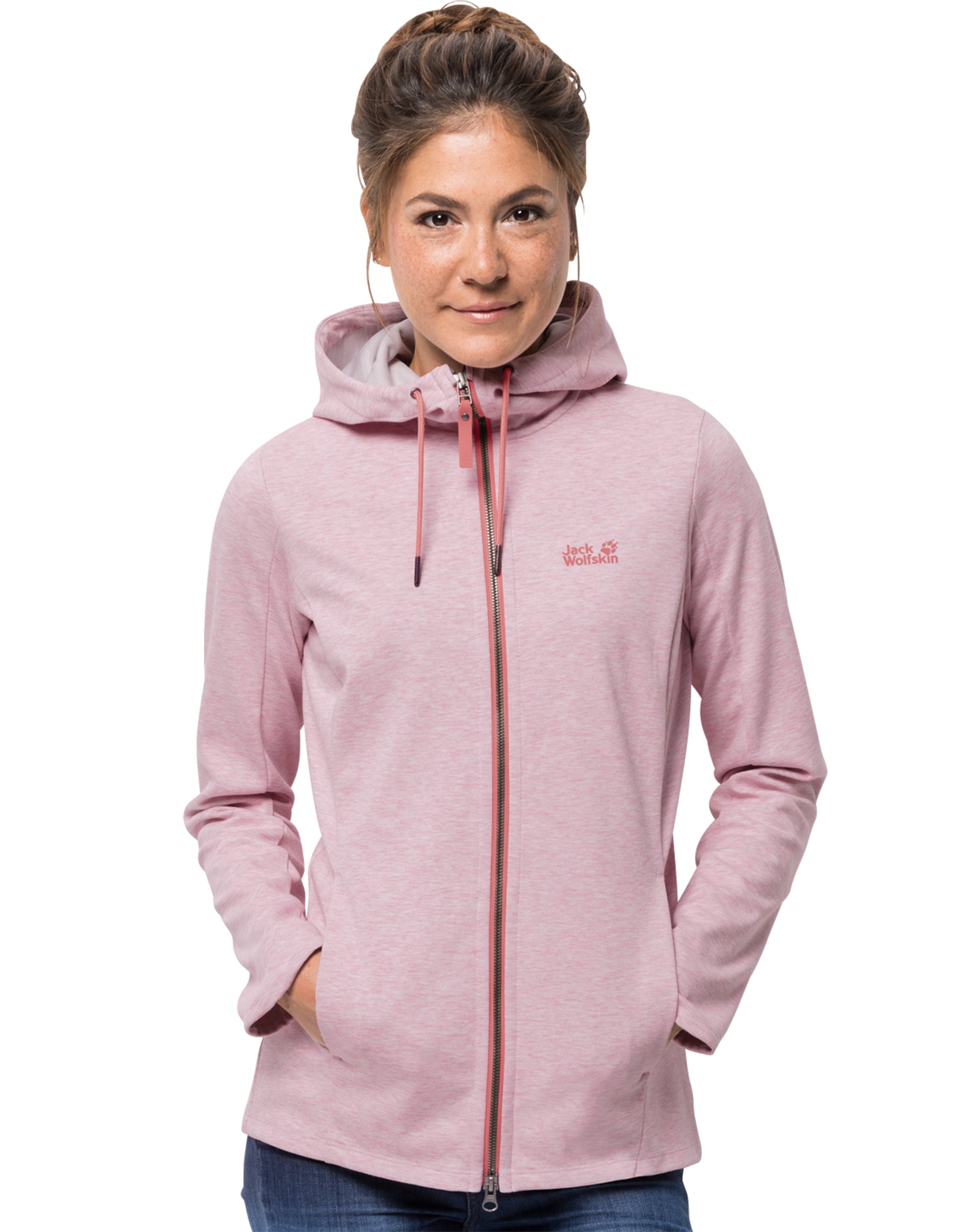 Jack Wolfskin Womens Riverland Hooded Jacket - Rose Quartz | Simply Hike UK