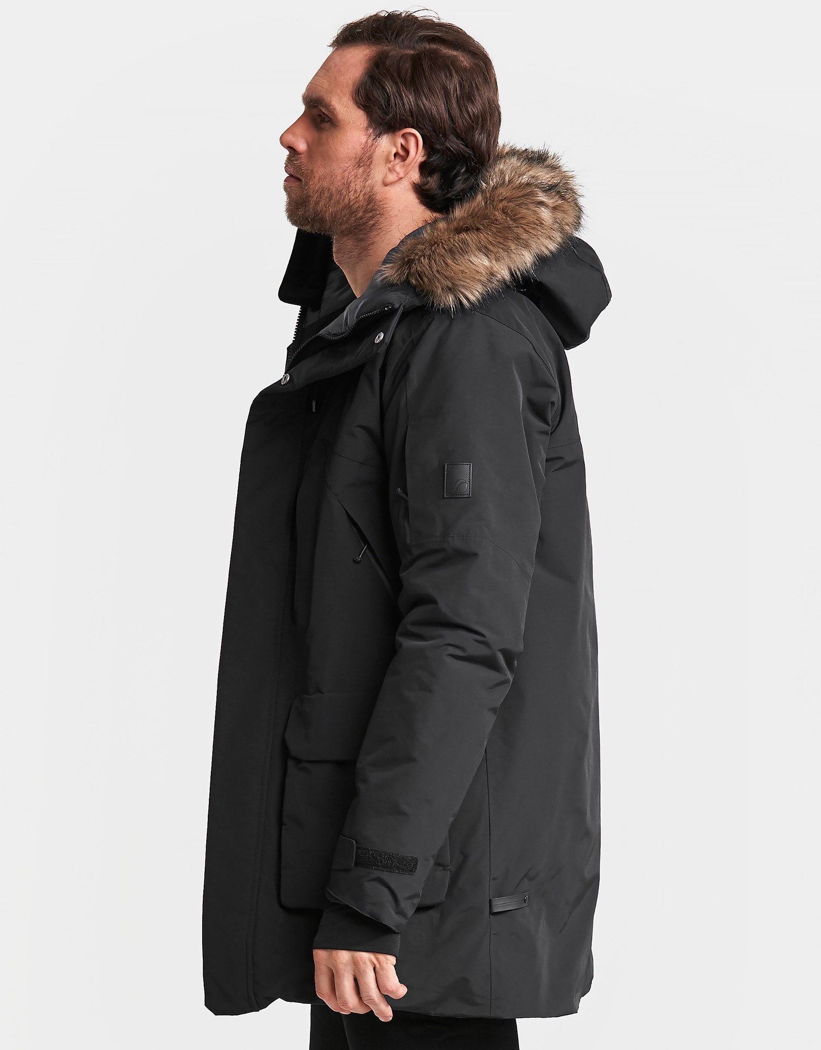 Didriksons Mens Marcel Parka Jacket - Black | Simply Hike UK