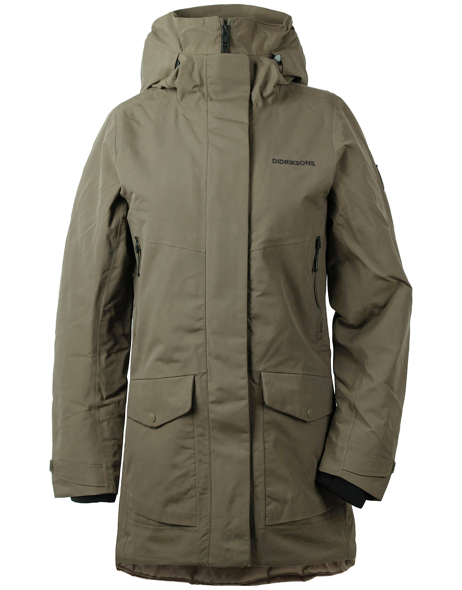 Didriksons Womens Frida Parka Jacket - Crocodile Green | Simply Hike UK