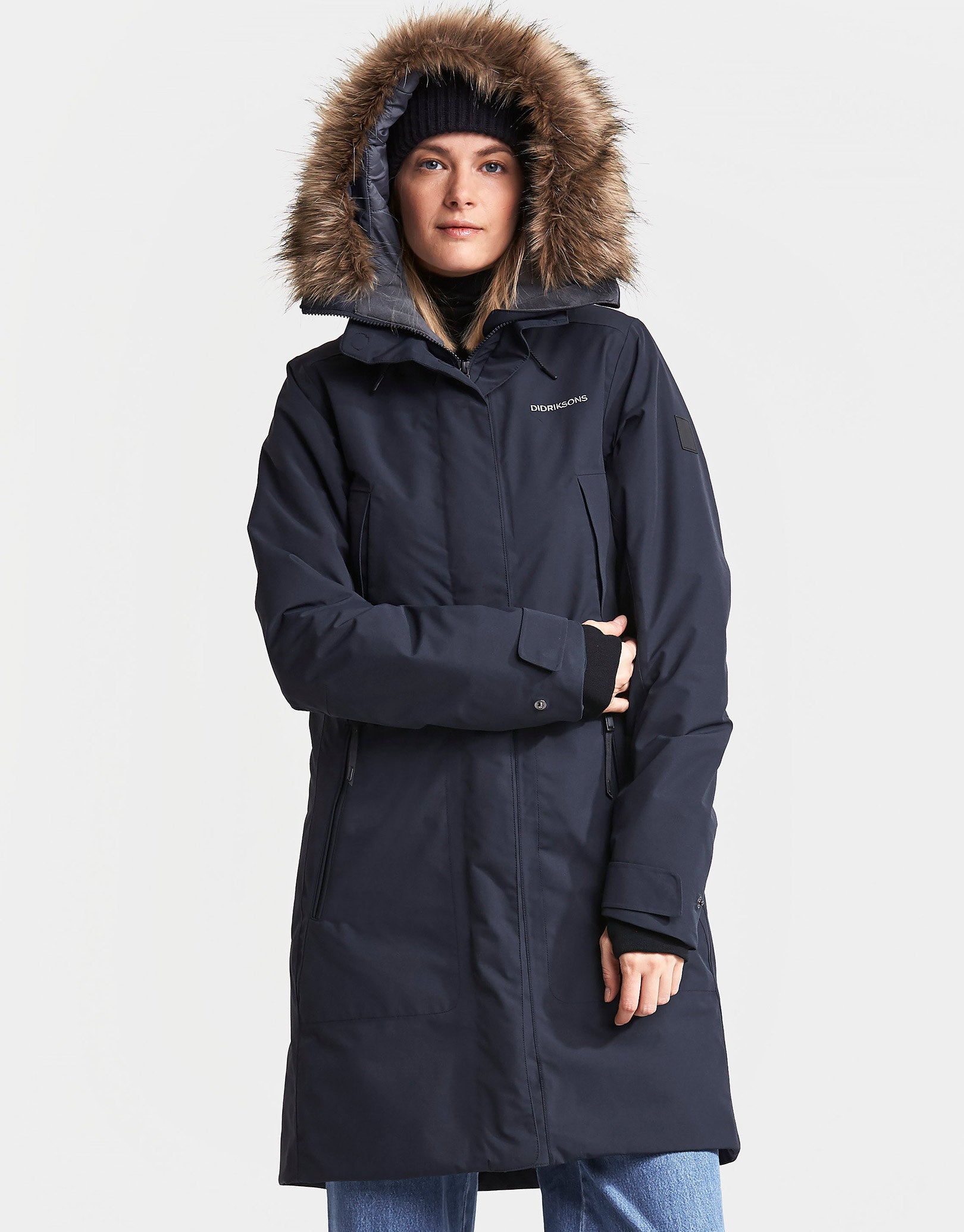 Didriksons Womens Mea Parka Jacket - Dark Night Blue | Simply Hike UK