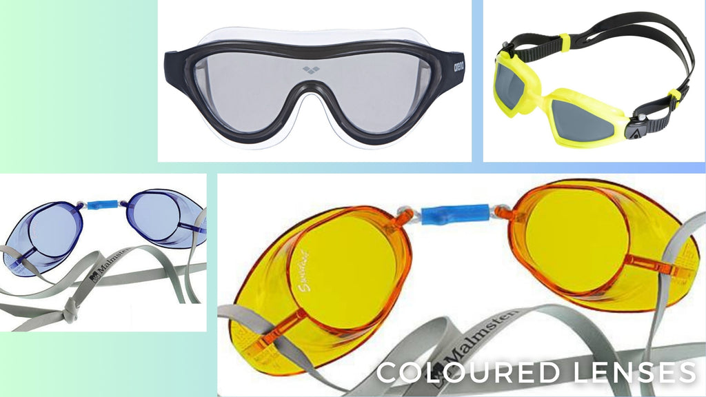 simply swim coloured lens goggles