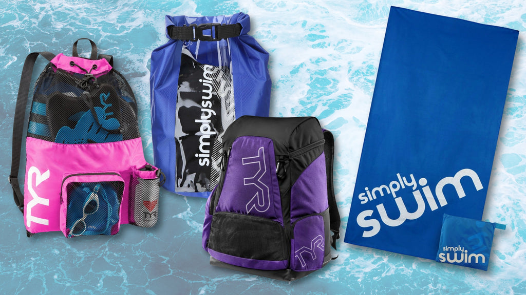 simply swim rucksacks, towels and dry bag