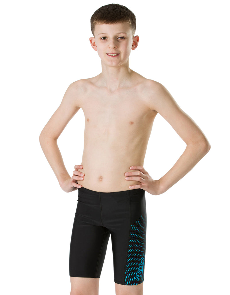 Speedo Boys Endurance 10 Gala Logo Panel Jammer - Black and Blue ...